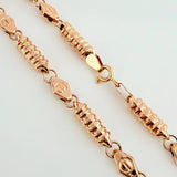 Cadena Rustica Tornillo Cilindros Rayados 16.25gr / 60cm / 4.6mm Oro Rosa 18K *