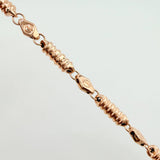 Cadena Rustica Tornillo Cilindros Rayados 16.25gr / 60cm / 4.6mm Oro Rosa 18K *