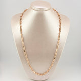 Cadena Rustica Tornillo Cilindros Rayados 16.25gr / 60cm / 4.6mm Oro Rosa 18K *