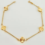 Pulso Cajón Trebol Doble Faz 3.15gr / 18.5cm / 8mm Oro Amarillo 18K *