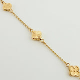 Pulso Cajón Trebol Doble Faz 3.15gr / 18.5cm / 8mm Oro Amarillo 18K *