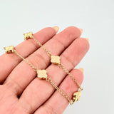 Pulso Cajón Trebol Doble Faz 3.15gr / 18.5cm / 8mm Oro Amarillo 18K *