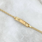 Pulso Aro Seguido 1.35gr / 14cm-15cm / 2.5mm Placa Rectangular Bordeada Oro Amarillo