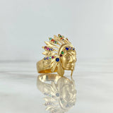 Anillo Indio 11.15gr / T9 3/4 / Circones de Colores Oro Amarillo *