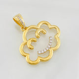 Dije Nube Sonriente 4.4g / 3cm Dos Oros Amarillo Blanco 18K