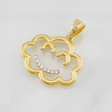 Dije Nube Sonriente 4.4g / 3cm Dos Oros Amarillo Blanco 18K