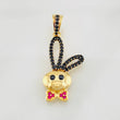 Dije Conejo 2.6g / 3cm Dos Oros Negro Amarillo 18K