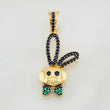 Dije Conejo 2.35g / 3cm Dos Oros Negro Amarillo 18K