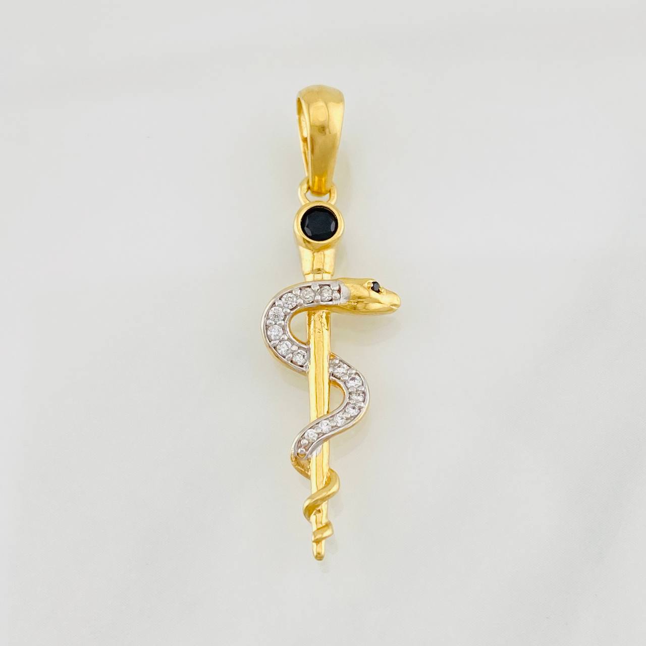 Dije Serpiente 2.4g / 3.8cm Dos Oros Amarillo Blanco 18K