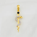Dije Serpiente 2.4g / 3.8cm Dos Oros Amarillo Blanco 18K