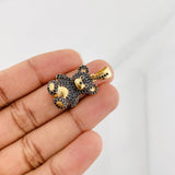 Dije Oso 4.8g / 3cm Dos Oros Negro Amarillo 18K