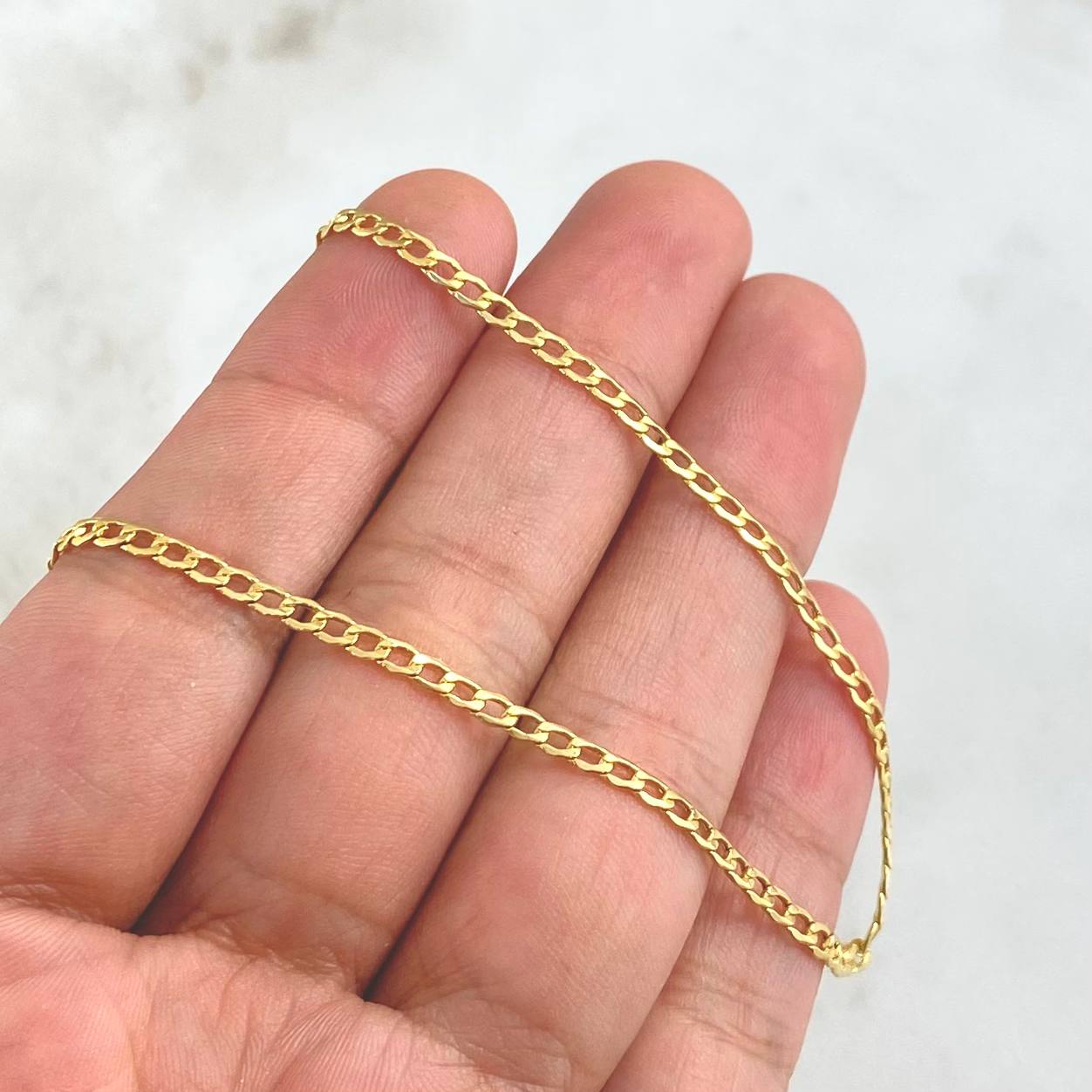 Cadena Cubana 3.25gr / 60cm / 2.5mm Oro Amarillo +0