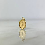 Dije Letra I Ovalada 0.6gr / 1.8cm / Troquelada Oro Amarillo