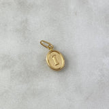 Dije Letra I Ovalada 0.6gr / 1.8cm / Troquelada Oro Amarillo
