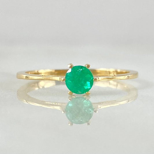 Anillo Puente Hueco Esmeralda 23pts 1.3gr / T6 3/4 / Oro 18K
