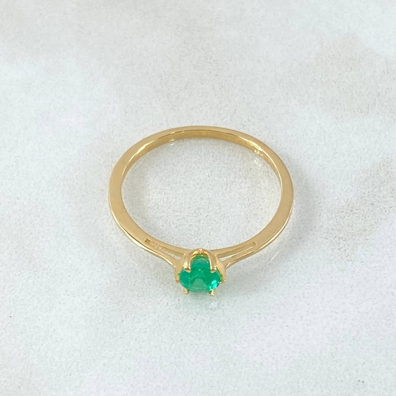 Anillo Puente Hueco Esmeralda 23pts 1.3gr / T6 3/4 / Oro 18K