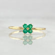 Anillo Flor Cuatro Petalos Esmeraldas 13pts 0.85gr / T6 1/2 / Oro 18K