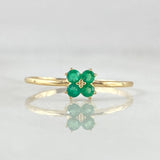 Anillo Flor Cuatro Petalos Esmeraldas 13pts 0.85gr / T6 1/2 / Oro 18K