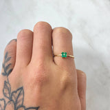 Anillo Flor Cuatro Petalos Esmeraldas 13pts 0.85gr / T6 1/2 / Oro 18K