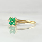 Anillo Flor Cuatro Petalos Esmeraldas 13pts 0.85gr / T6 1/2 / Oro 18K