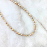 Cadena Militar 30.65gr / 60cm / 5mm Bolas Diamantadas Tres Oros