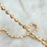 Cadena Militar 30.65gr / 60cm / 5mm Bolas Diamantadas Tres Oros