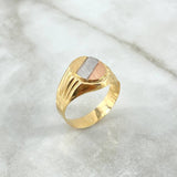 Anillo Sello Ovalado 4.9gr / T11 1/2 / Tres Lineas Oro Amarillo
