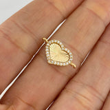 Herraje Corazón Diamantado 1 g / 1.9 cm Oro Amarillo 18K
