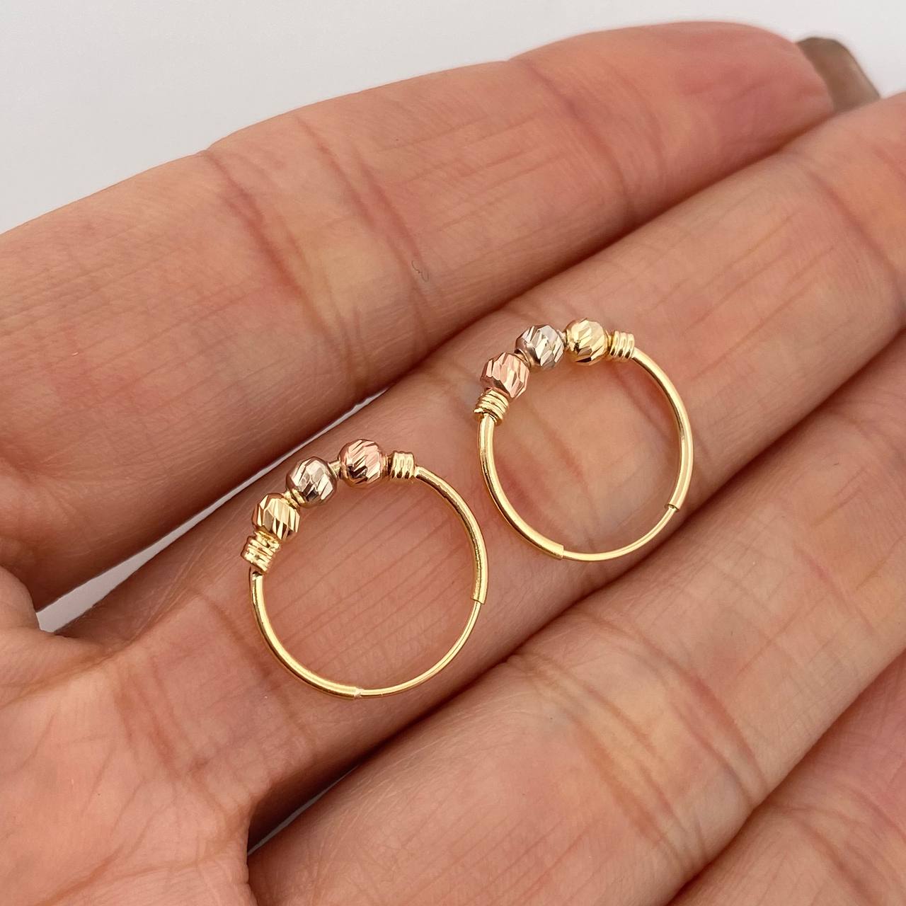 Candongas Trio 1.15 g / 1.5 cm Tres Oros 18K