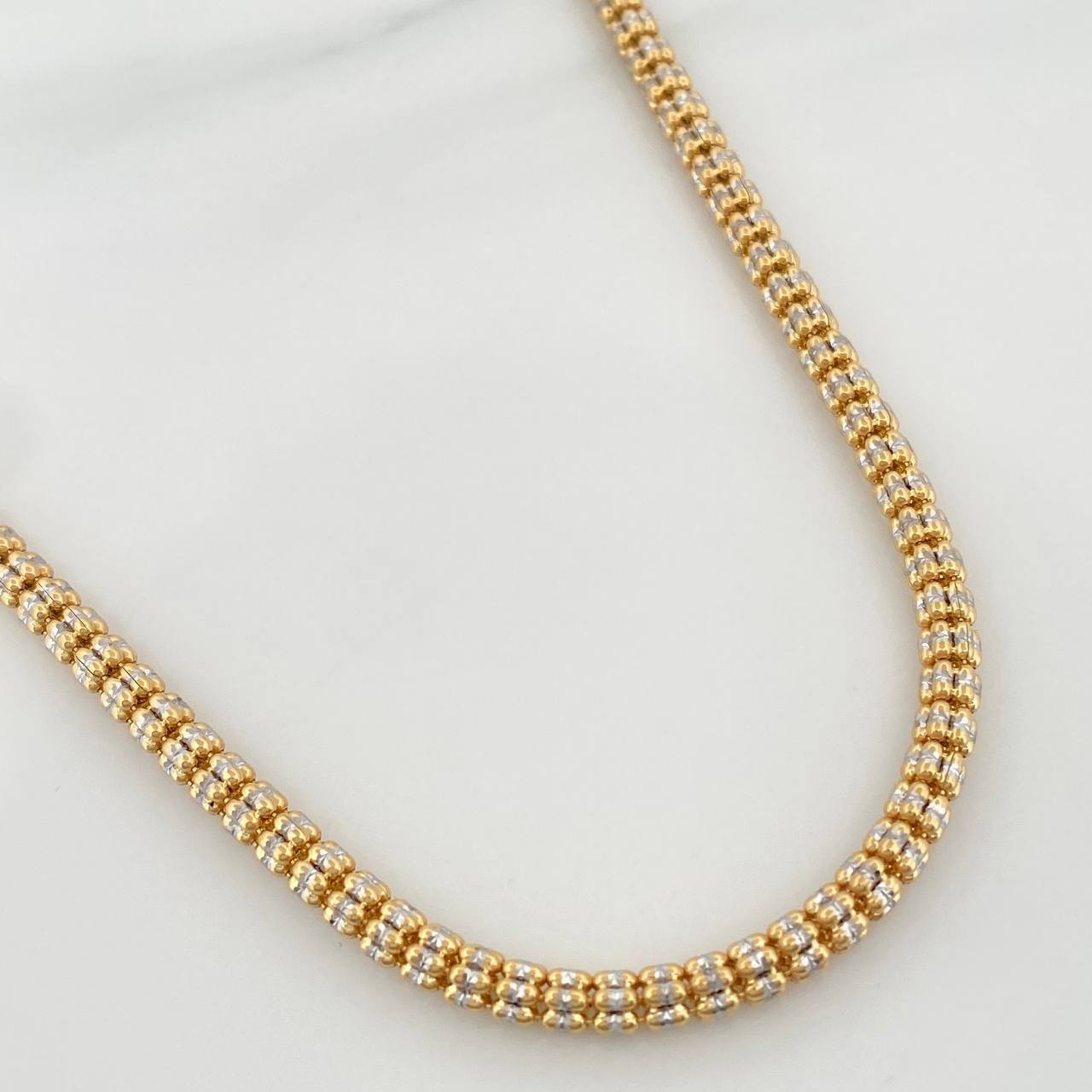 Cadena Ice 31.75 g / 65.5 cm / 3.6 mm Dos Oros Amarillo Blanco 18K