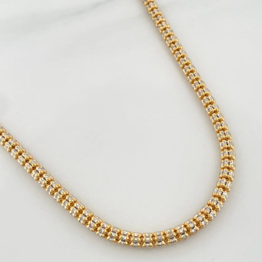 Cadena Ice 31.75 g / 65.5 cm / 3.6 mm Dos Oros Amarillo Blanco 18K