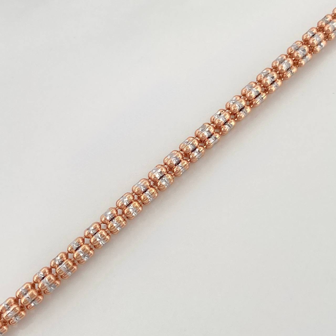 Cadena Ice 22.8 g / 60.5 cm / 3.15 mm Dos Oros Blanco Rosa 18K