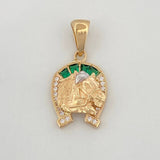 Dije Herradura Caballo 2.45 g / 2.5 cm Dos Oros Amarillo Blanco 18K