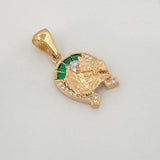 Dije Herradura Caballo 2.45 g / 2.5 cm Dos Oros Amarillo Blanco 18K