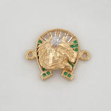 Herraje Herradura Caballo 2.2 g / 1.5 cm Dos Oros Amarillo Blanco 18K