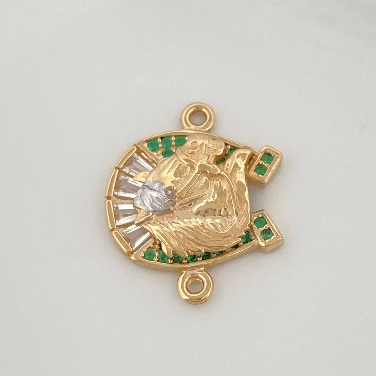 Herraje Herradura Caballo 1.95 g / 1.5 cm Dos Oros Amarillo Blanco 18K