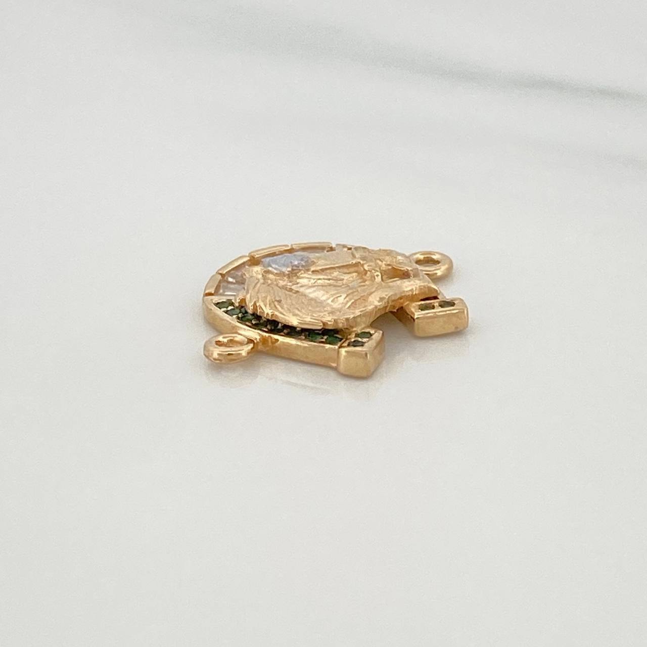 Herraje Herradura Caballo 2.2 g / 1.5 cm Dos Oros Amarillo Blanco 18K
