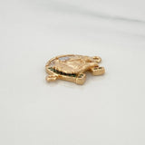 Herraje Herradura Caballo 1.95 g / 1.5 cm Dos Oros Amarillo Blanco 18K
