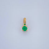 Dije Redondo Esmeralda 0.9pts 0.2gr / 0.8cm / Oro Amarillo 18K &