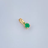 Dije Redondo Esmeralda 0.9pts 0.2gr / 0.8cm / Oro Amarillo 18K &
