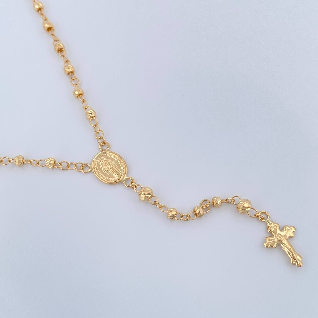 Rosario Virgen Milagrosa 5.8gr / 47.2cm / 2mm-3mm Oro Amarillo 18K $