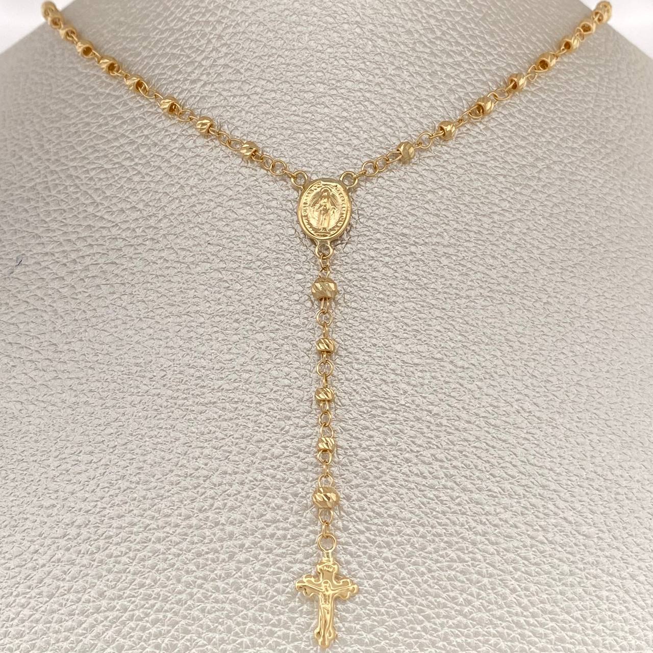 Rosario Virgen Milagrosa 5.8gr / 47.2cm / 2mm-3mm Oro Amarillo 18K $