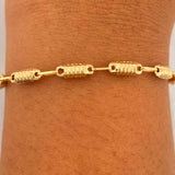 Pulso Rustico Barril Rayado 3.2gr / 21.2cm / 3.4mm Oro Amarillo 18K $