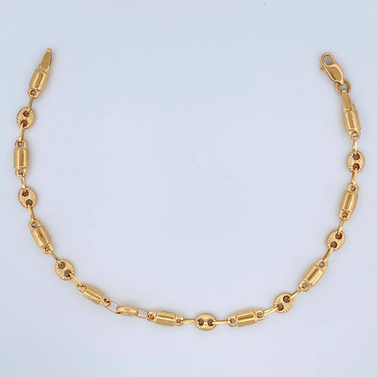 Pulso Rustico GC 3.55gr / 21cm / 4mm Oro Amarillo 18K $