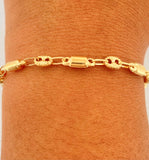 Pulso Rustico GC 3.55gr / 21cm / 4mm Oro Amarillo 18K $