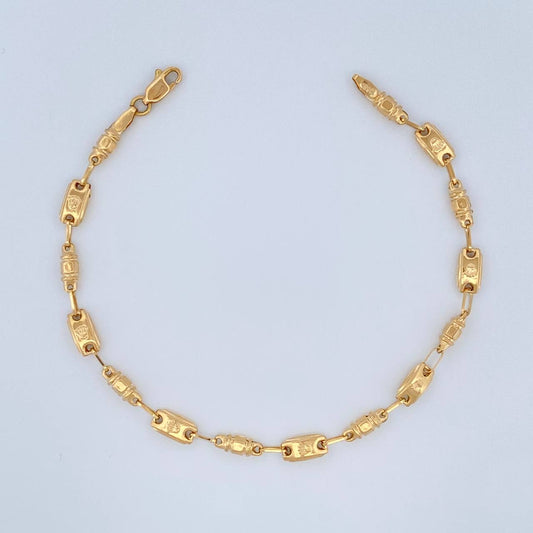 Pulso Rustico Corona 3.35gr / 21.5cm / 4mm Oro Amarillo 18K $