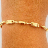 Pulso Rustico Corona 3.35gr / 21.5cm / 4mm Oro Amarillo 18K $