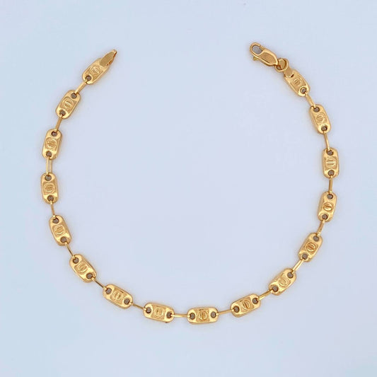 Pulso Rustico Tornillo 3.8gr / 21cm / 4mm Oro Amarillo 18K $