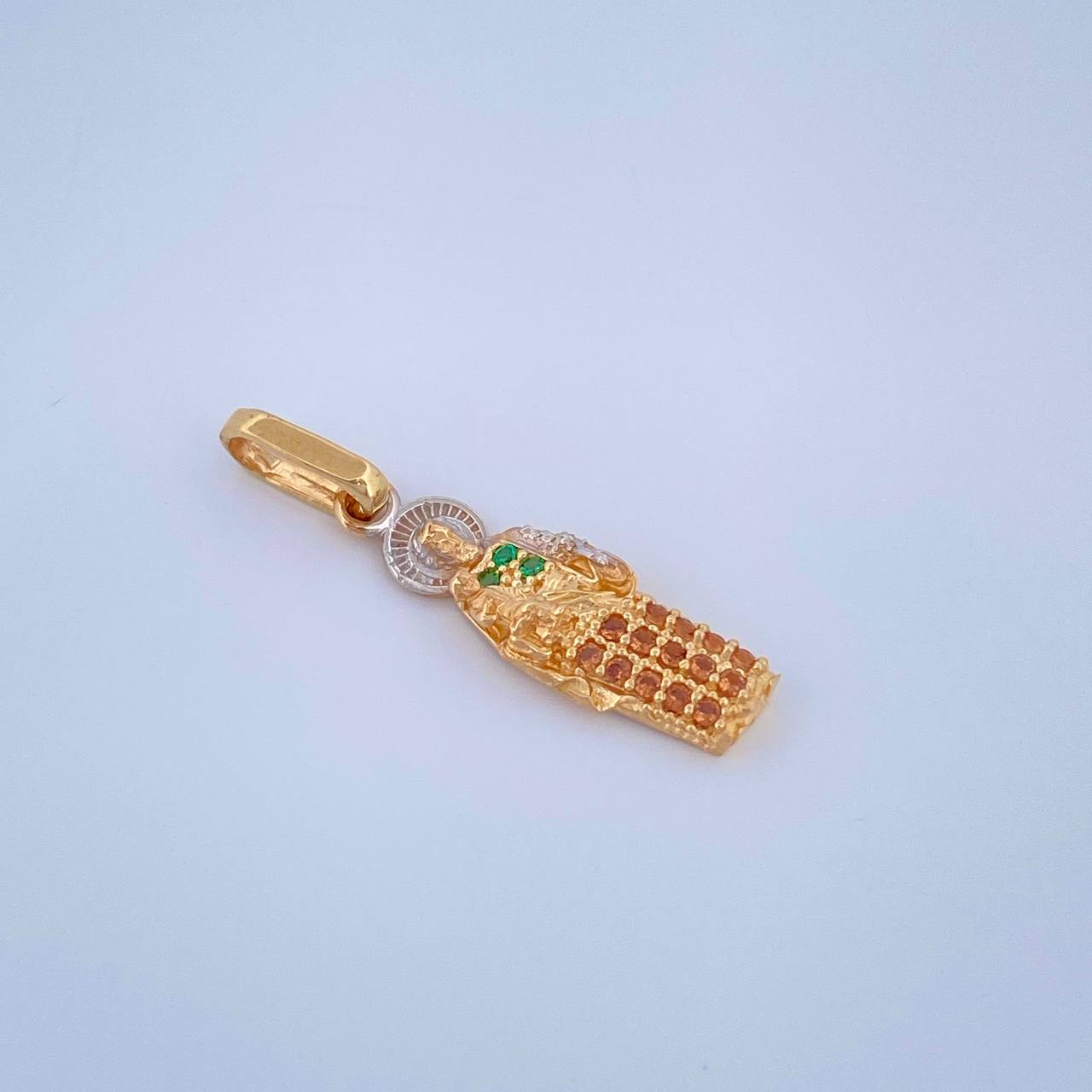 Dije San Judas Tadeo 1.05gr / 2.4cm / Dos Oros Amarillo Blanco 18K %