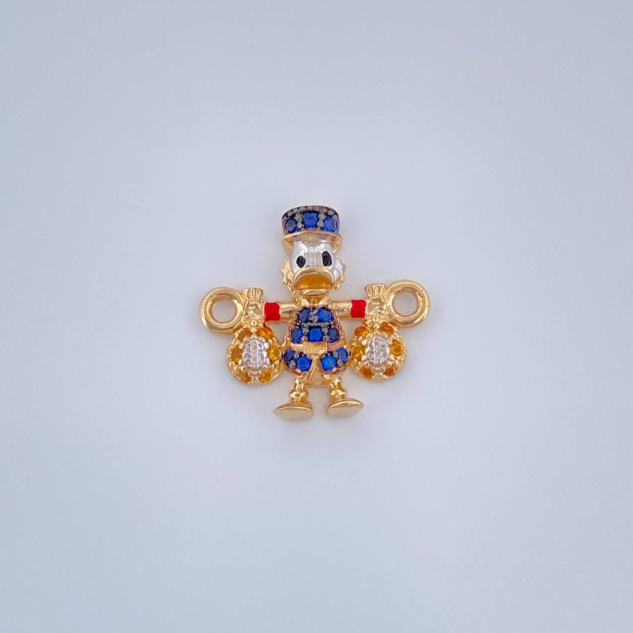 Herraje Pato Bolsa Dinero 1.65gr / 1.5cm / Dos Oros Amarillo Blanco 18K %